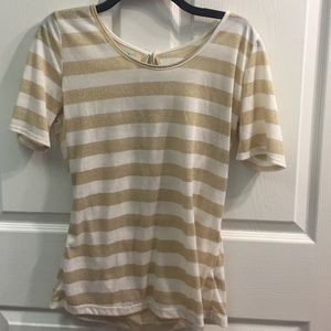 Gold and white stripe top