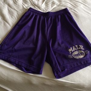 Purple basketball gym shorts