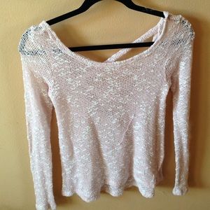 Knitted Pink Long Sleeve w/ Opening in back