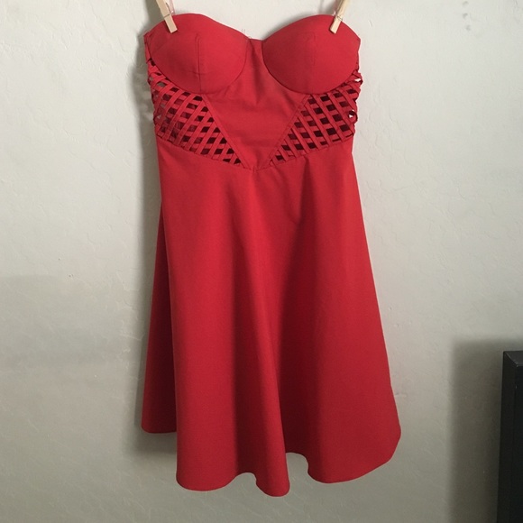 Red skater formal dress