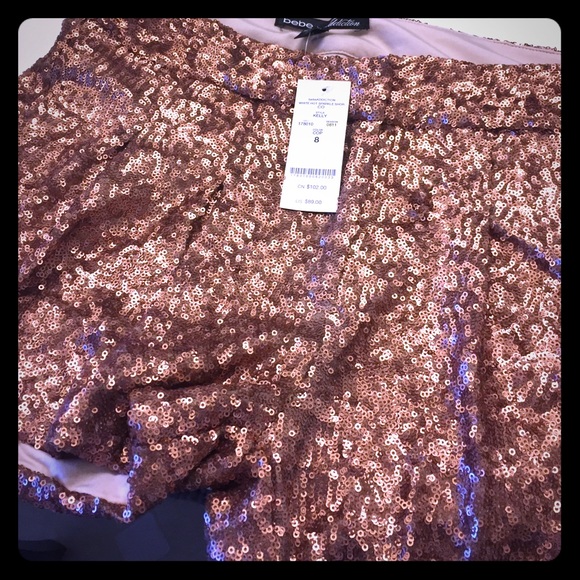 Bebe Addiction White Hot Sparkle Short NWT