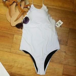 Charlotte Russe White  Ruffle Swimsuit (NWT)