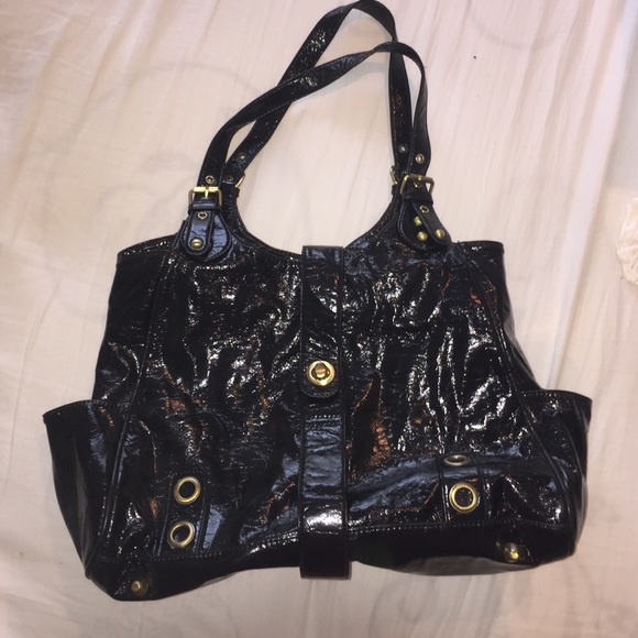 Black leather purse
