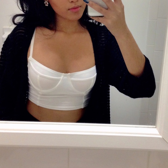 White Cotton Spandex Underwire Bustier