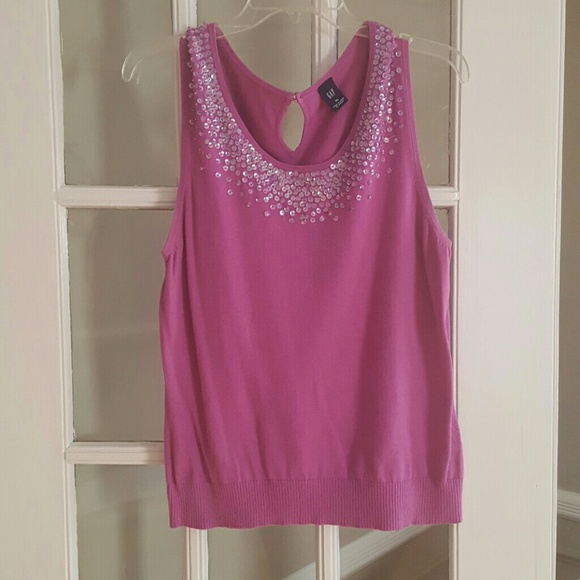 GAP Dressy fuschia tank sweater with sequins