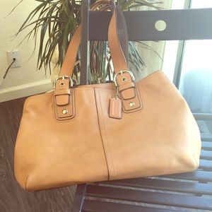 New brown leather Coach purse