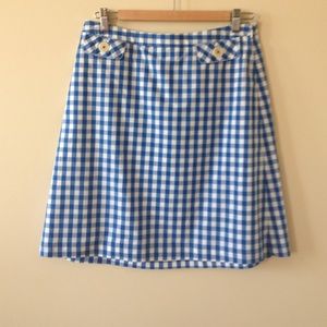 Boden Blue Gingham Checked Skirt