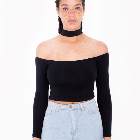 Black Off Shoulder Choker Top