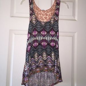 Multi color print tank top