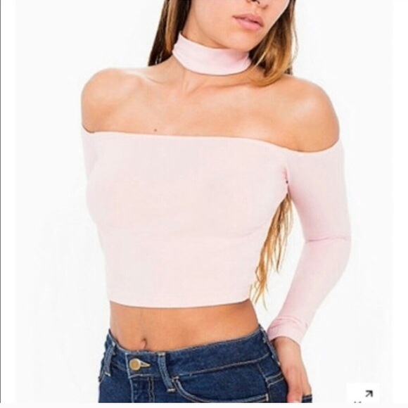 Pink Off Shoulder Choker Top