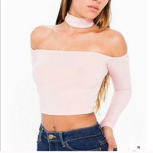 Pink Off Shoulder Choker Top
