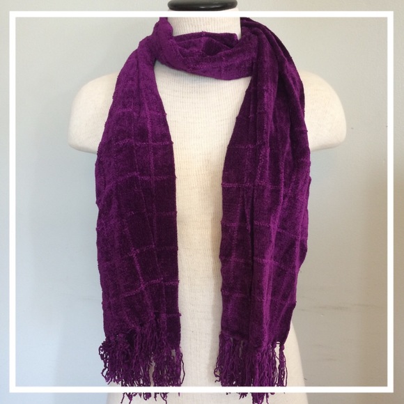 Purple velvet scarf
