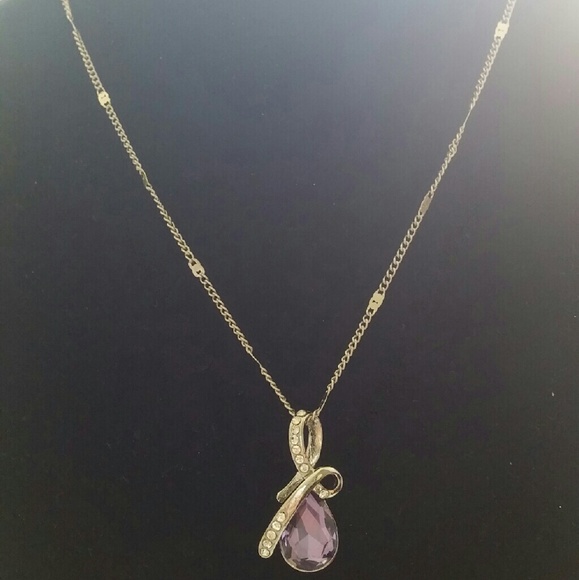 New Purple Silver-Plated Necklace - Picture 2 of 3