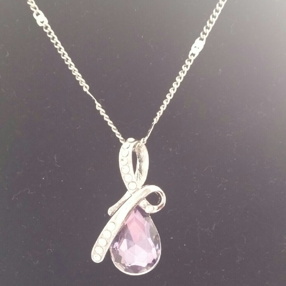 New Purple Silver-Plated Necklace - Picture 3 of 3