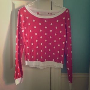 Polka Dotted reversible thin fitted sweater