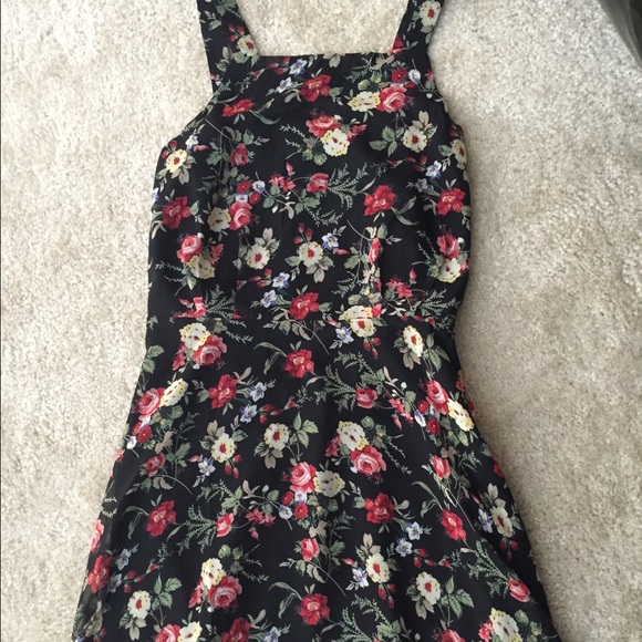 Black and floral tank dress
