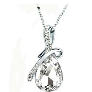 White Crystal Silver-Plated Necklace New