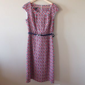 Navy and Orange AGB Shift Business Dress