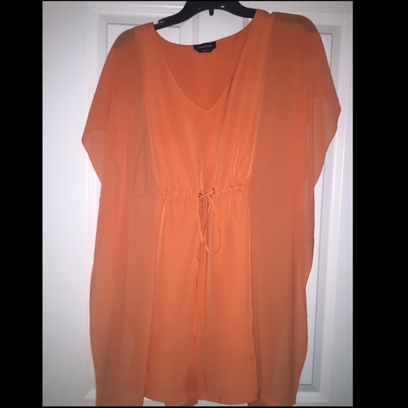 Bebe orange chiffon dress - Picture 2 of 4