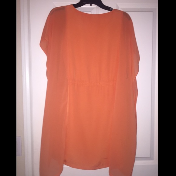 Bebe orange chiffon dress - Picture 3 of 4