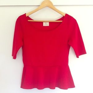 Red peplum top❤️