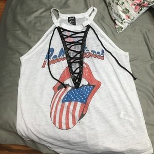 LF inspired Lace Up Oversized Vintage T