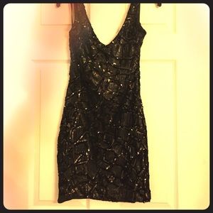 GW Bebe Black Sequin Dress