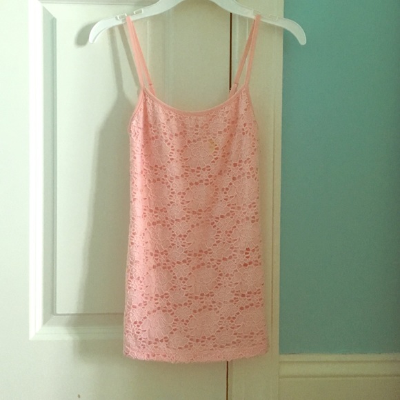 Light pink crochet tank