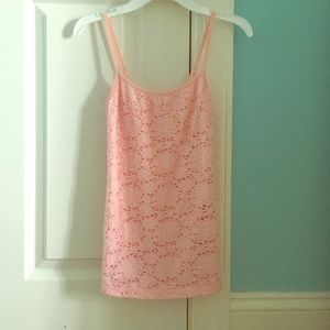 Light pink crochet tank