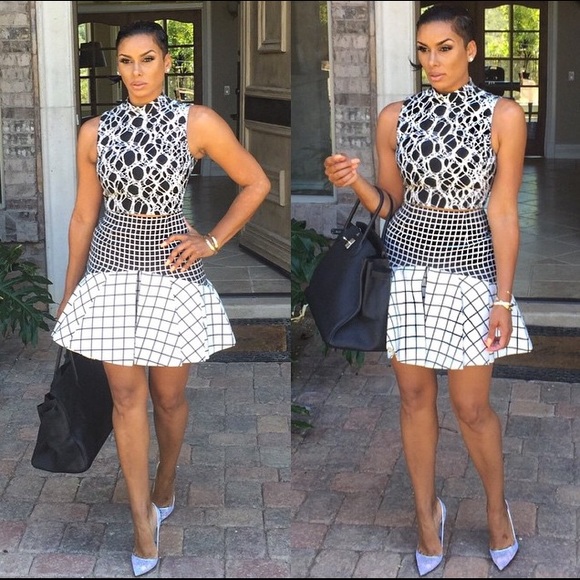 Cameo Why Ask Grid-Print Black and White Skirt - Picture 2 of 4