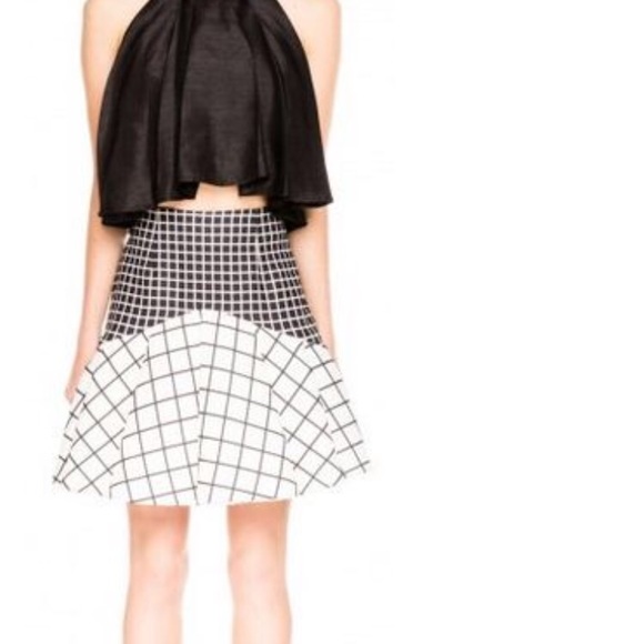 Cameo Why Ask Grid-Print Black and White Skirt - Picture 3 of 4