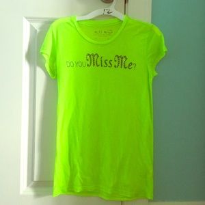 Bright neon green MissMe tee