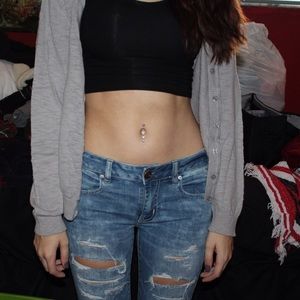 Gray slouchy cardigon