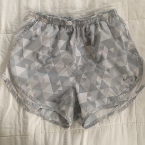 white rare patterned nike shorts