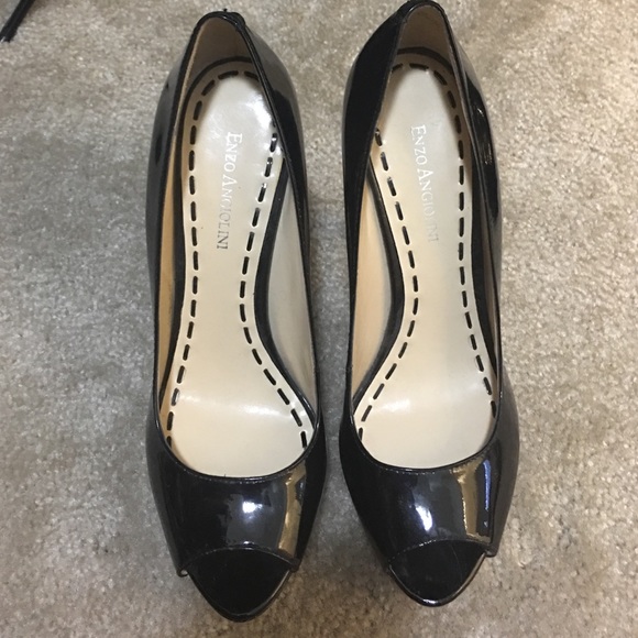 Enzo Angiolini black patent leather heels