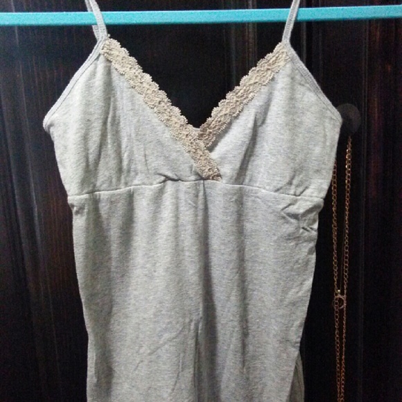 PINK lace trim tank top