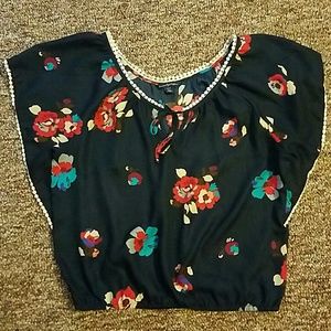 Dressy silk & chiffon top