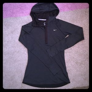 Nike dri fit running hoodie, 3/4 snap button