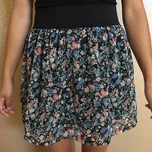 Forever 21 Floral A-line Mini Skirt