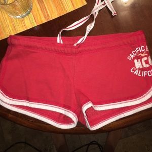 Red mini shorts