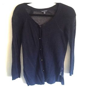 Navy blue mesh cardigan