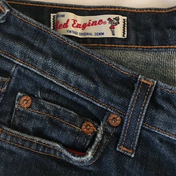 Red Engine Capri Jeans