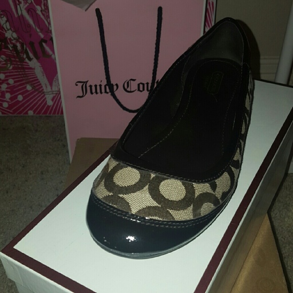 Brown Coach Signature Flats