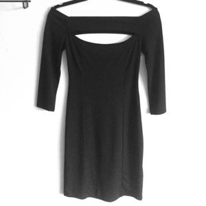 Fitted black off the shoulder dress