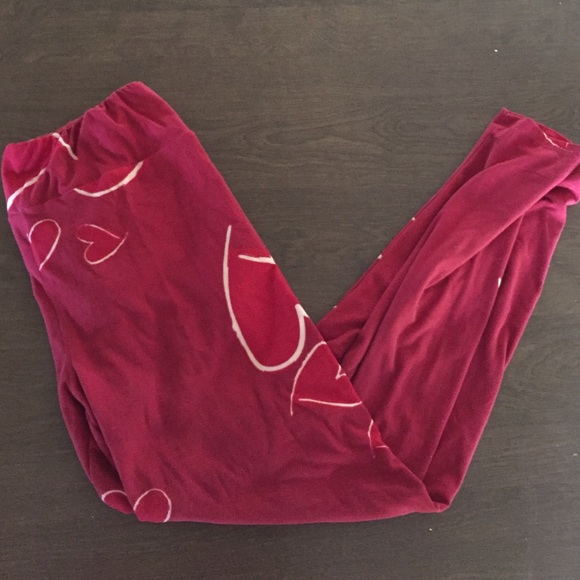 LuLaRoe TC Valentine heart leggings