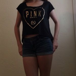Victoria's Secret crop top with black lace back