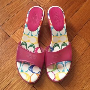 Coach Nichelle Pink Jelly Size8 1/2 Slides Heels