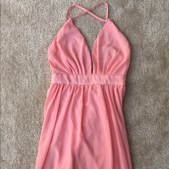 Beautiful women's pink halter dress