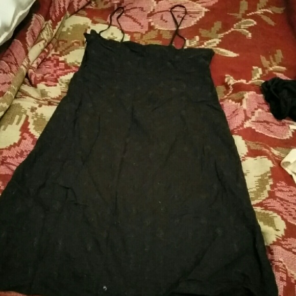 Free people black embroidered dress size large