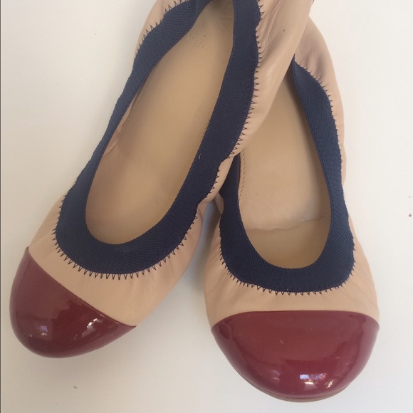 J.Crew Mila Cece Leather Flats 7 Italy Cap Toe